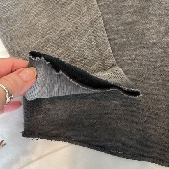 Victorias Secret SF giants szM distressed cropped cold shoulder sweatshirt EUC - Picture 6 of 11